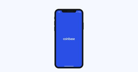 Coinbase app on a smartphone
