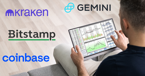 A person looking at a crypto exchange interface on a tablet