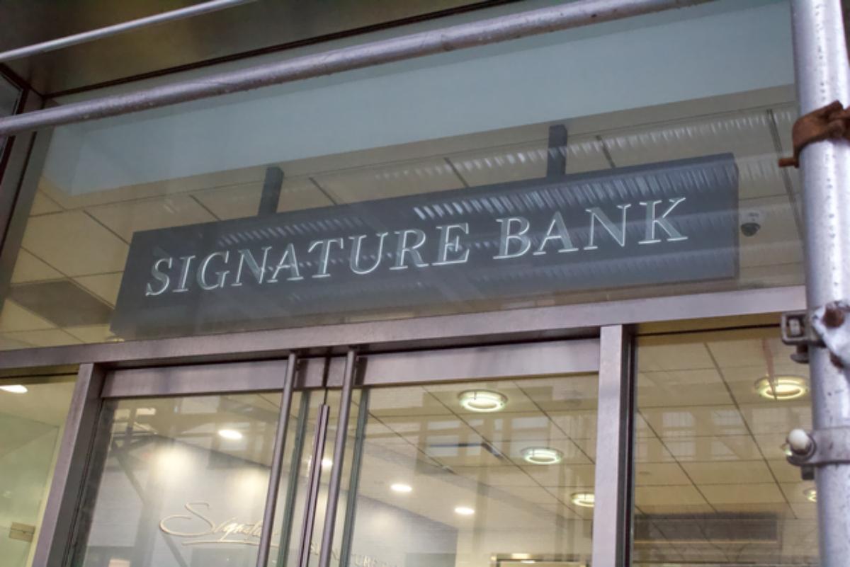 Signature Bank sign in March 2023