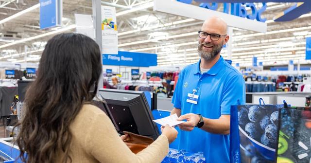 A Walmart cashier