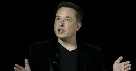Tesla CEO Elon Musk speaks during an event