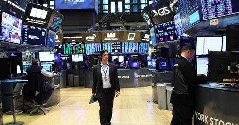 Wall Street broker on exchange floor