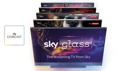 TVs with Sky on them and the Comcast logo