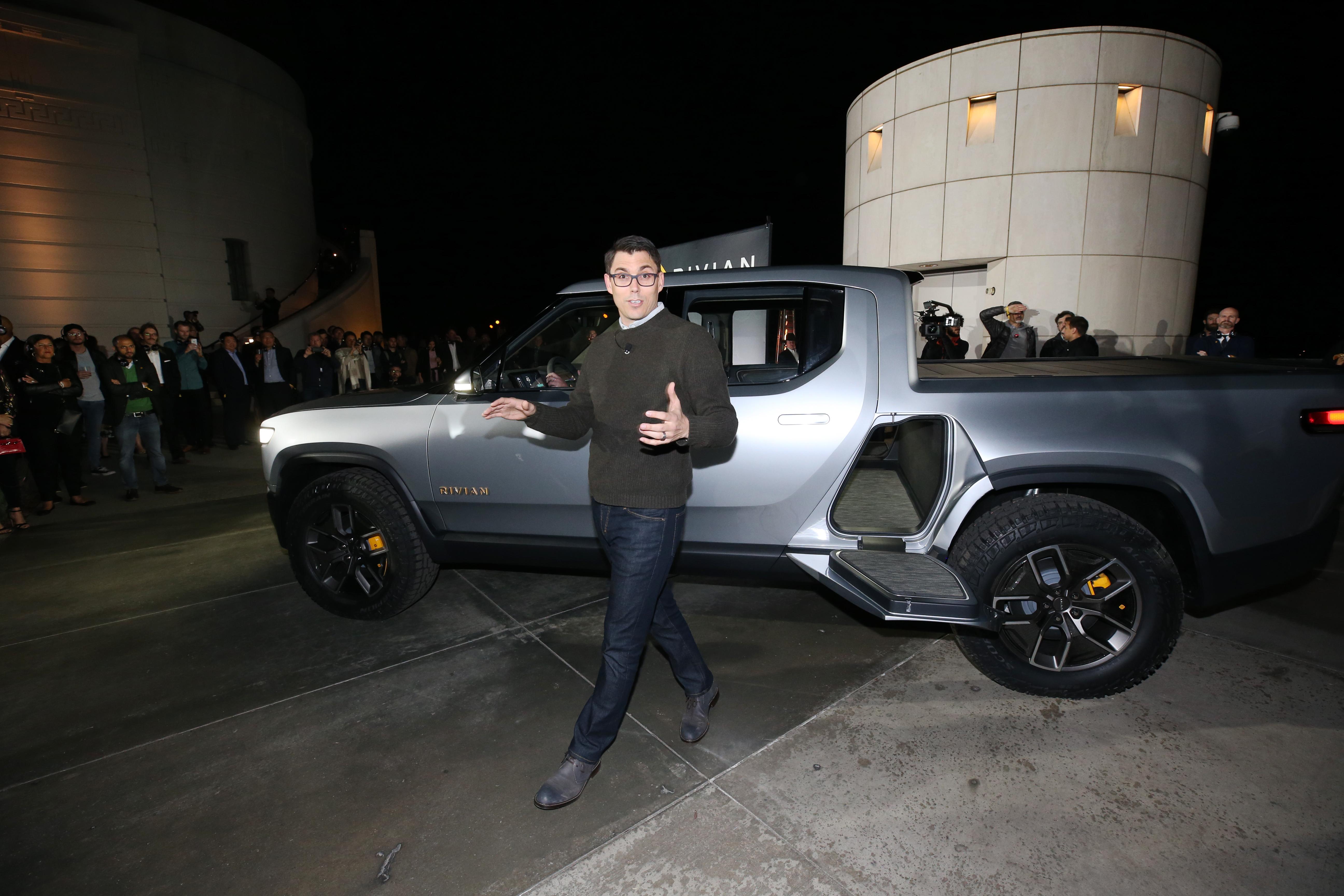 RJ Scaringe with Rivian truck