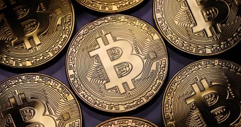 A visual representation of the digital Cryptocurrency, Bitcoin.