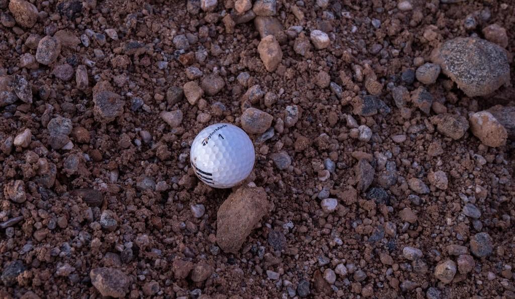 A golf ball on the ground