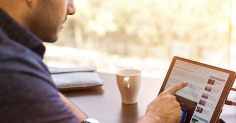 A man using a tablet