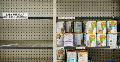 Empty baby formula shelves