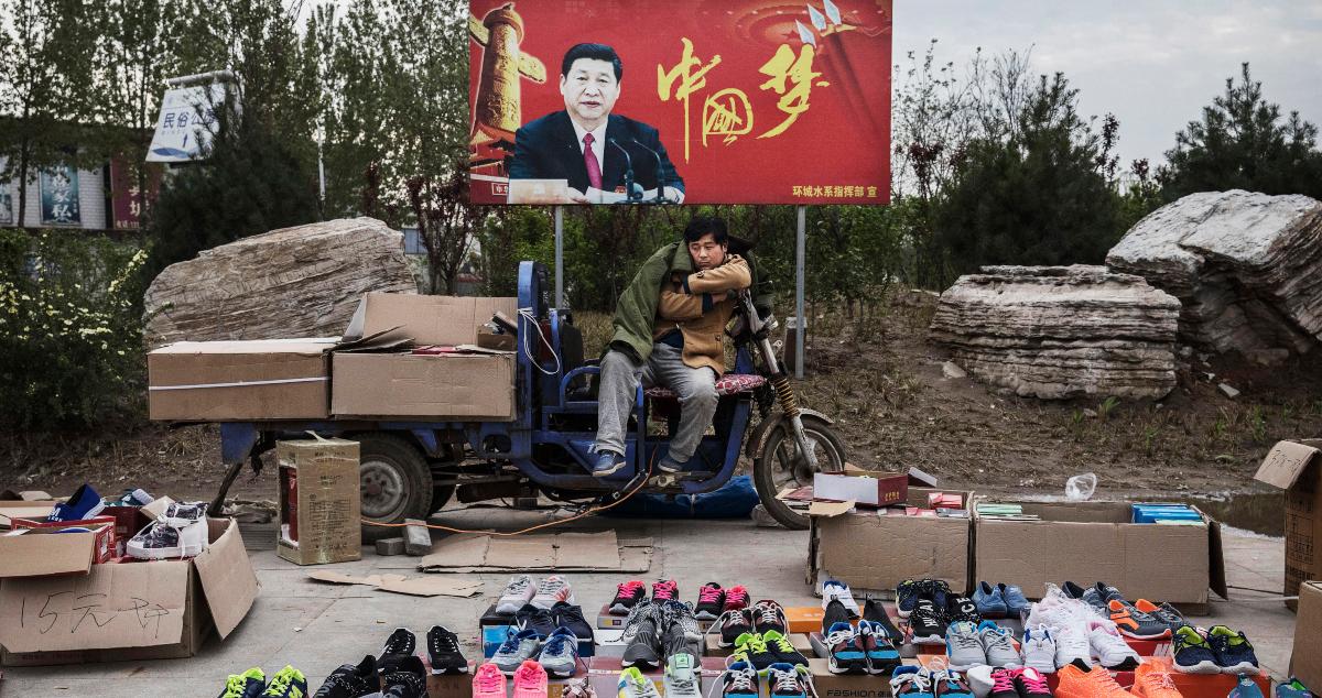 Street vendor in China amid a slowing economy