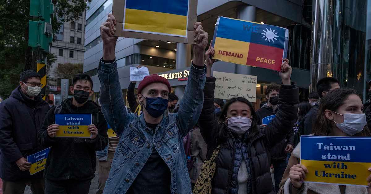 Protestors in Taiwan 