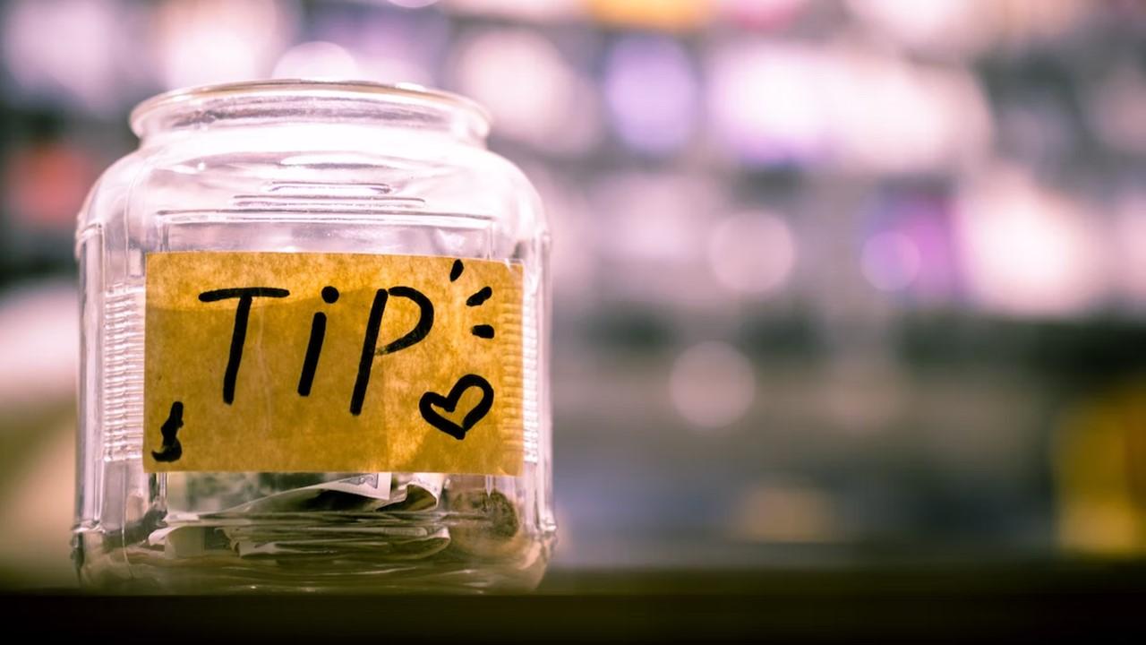 A tip jar