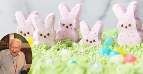 Bob Born alongside Peeps marshmallows.