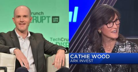 Brian Armstrong and Cathie Wood