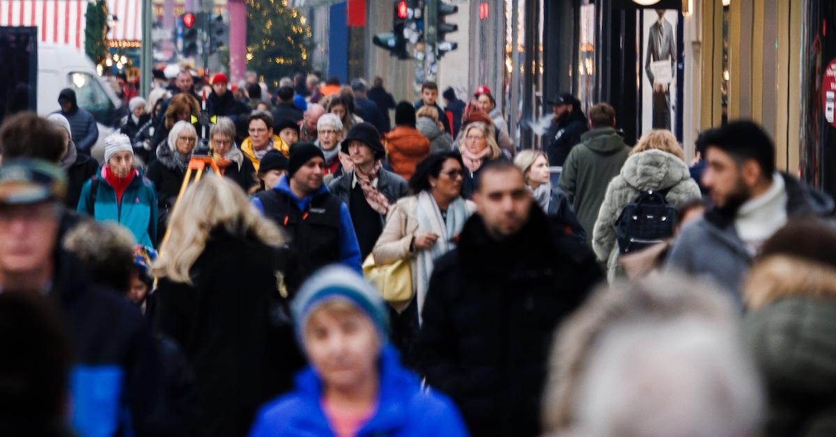 People in a shopping district