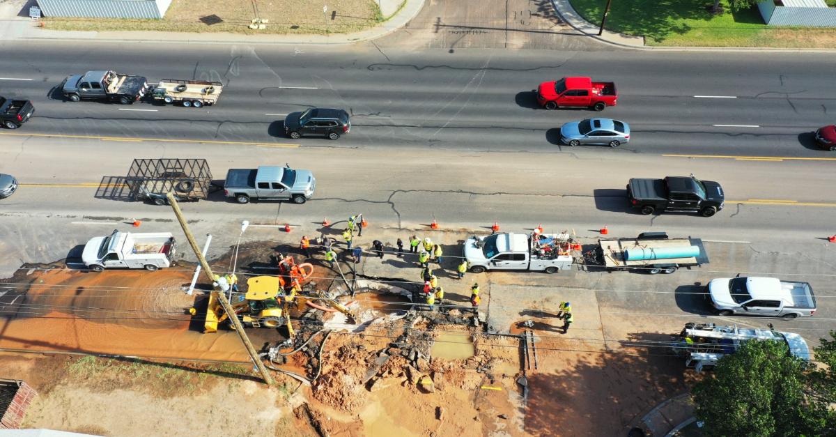 Water line break in Odessa