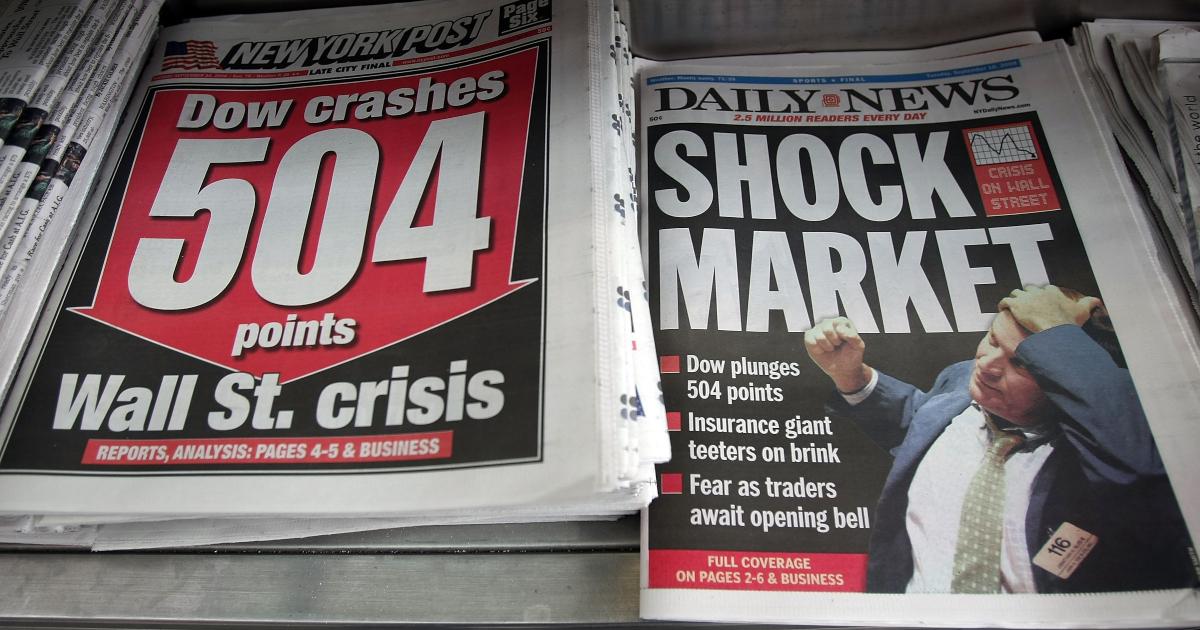 Stock markets crash durin a recession