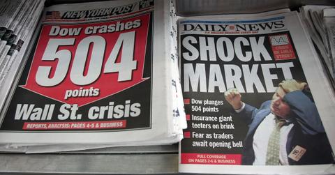 Stock markets crash durin a recession