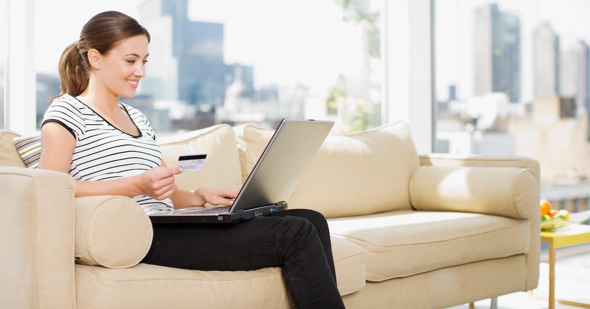 A woman shopping online