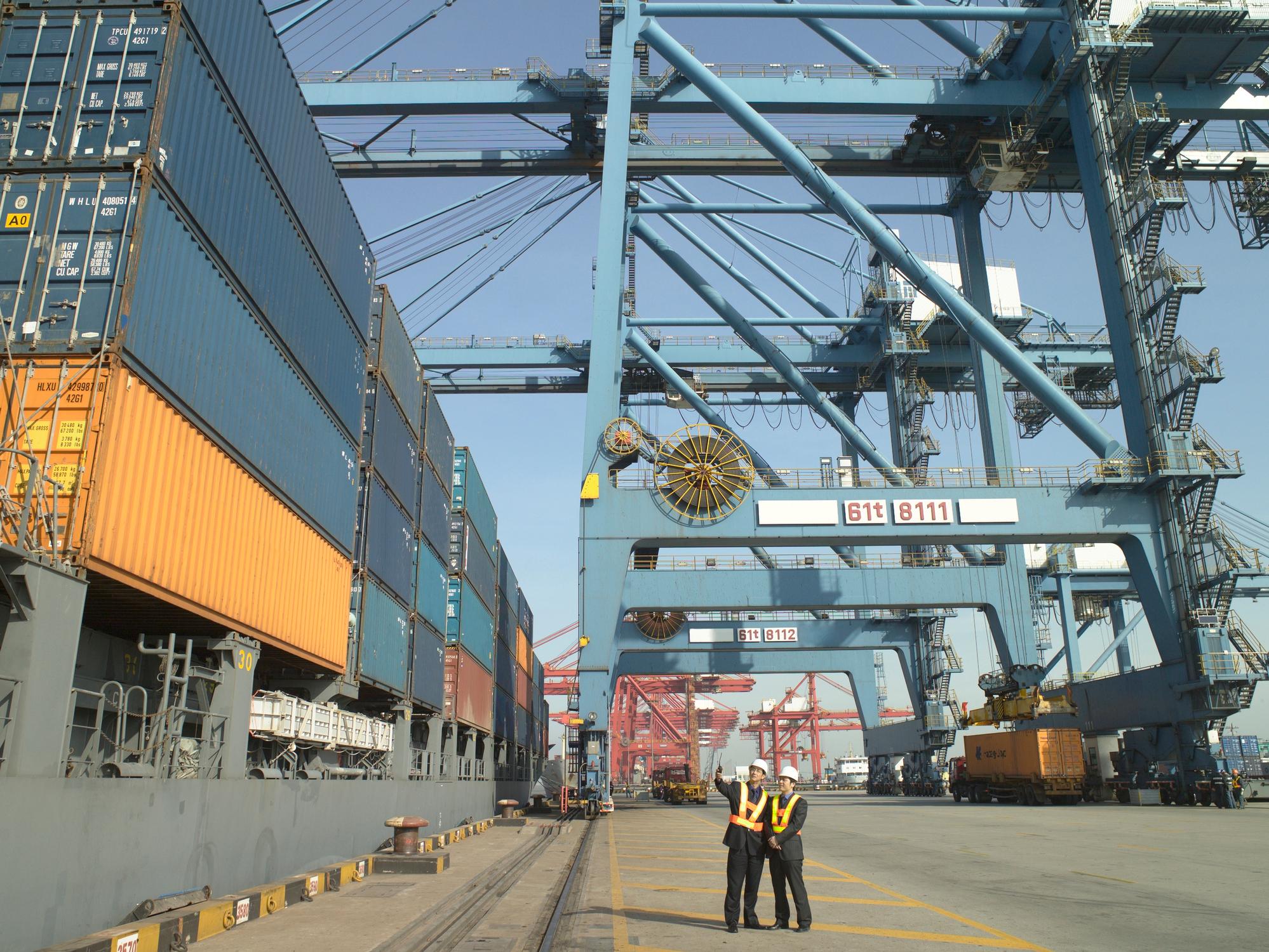 Shipping Containers at Shipyard