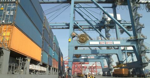Shipping Containers at Shipyard