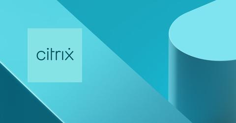Citrix logo over blue background