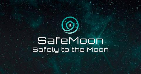 SafeMoon graphic on starry sky background