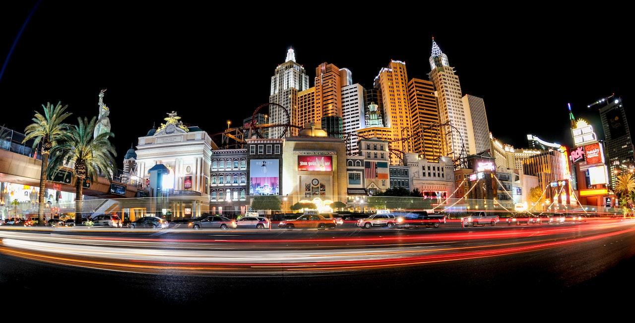 Vegas skyline time lapse in the dark