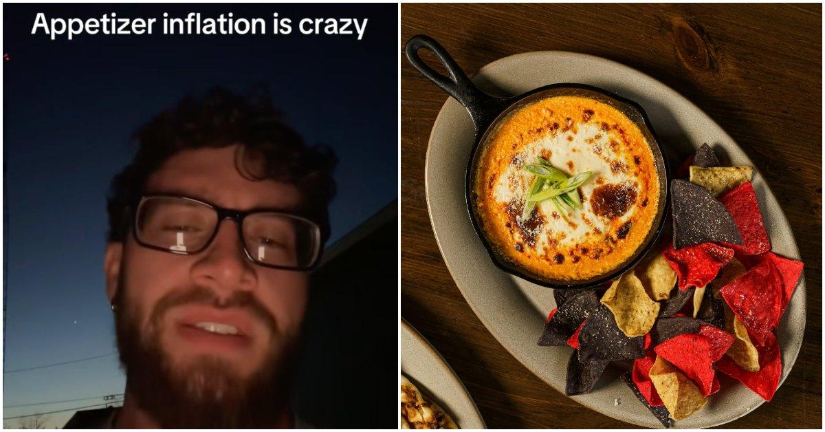 TikToker complains about appetizer inflation.