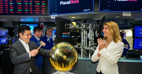 FiscalNote CEO ringing the NYSE bell