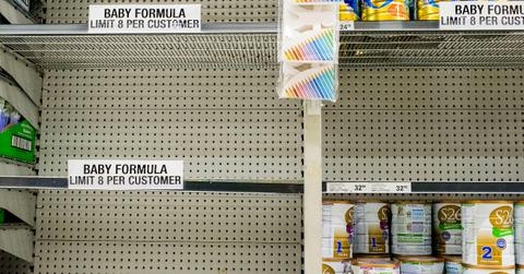 Empty shelves as baby formula is out of stock