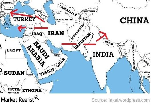 uploads///map of iran iraq pipeline and tapi pipeline