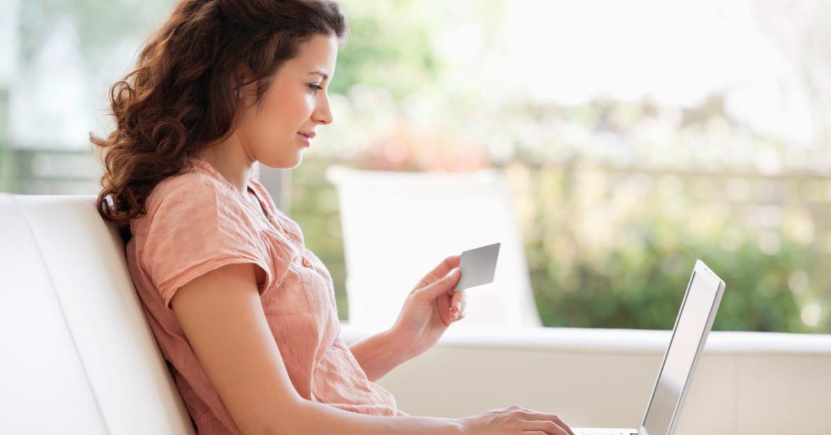 Woman with credit card