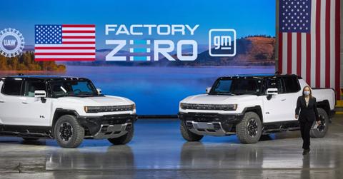 GM CEO Mary Barra at the opening of an EV facility