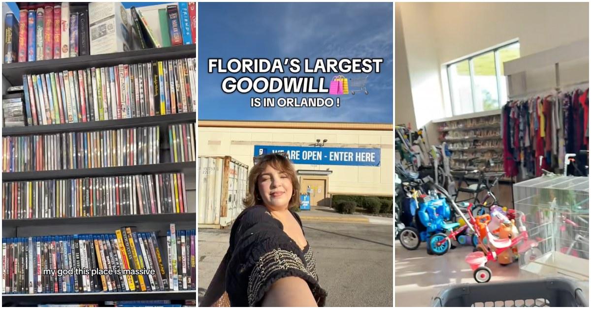 Woman shows off largest Goodwill in Florida, located in Orlando.