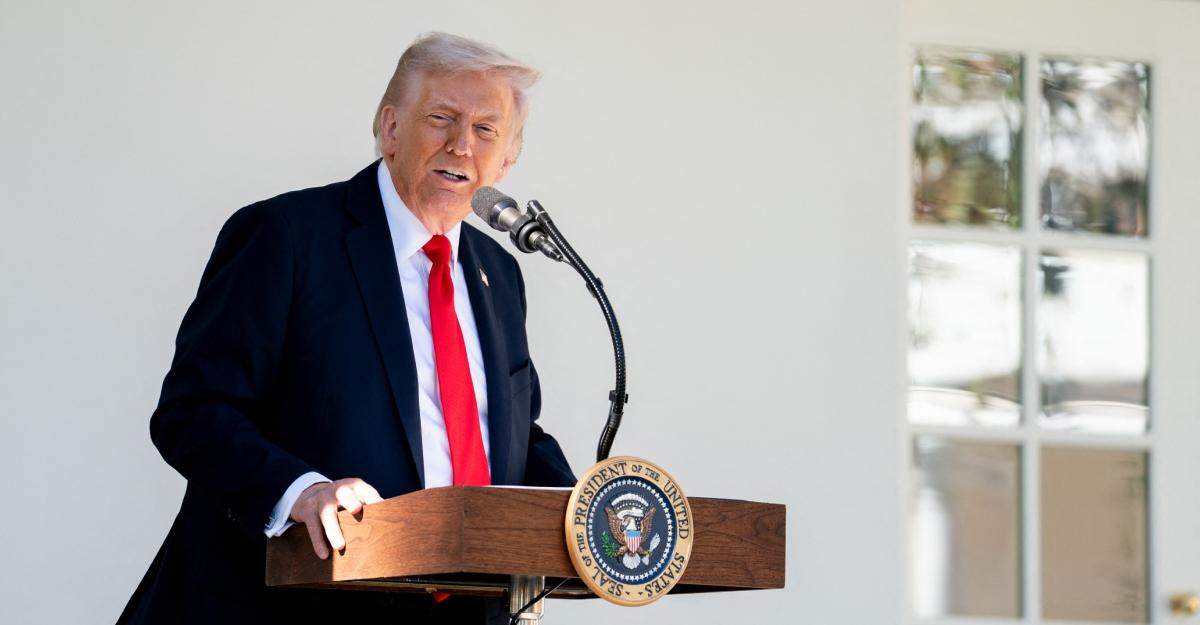 Trump speaks at the white house rose garden