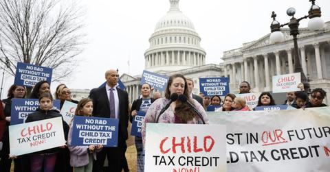 A press briefing about extending child tax credits