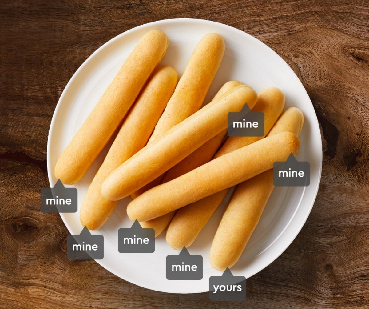 Fazoli's breadsticks on a plate