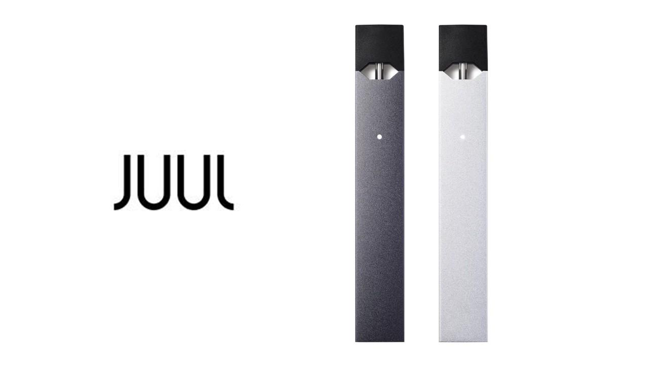 Juul logo and e-cigarettes