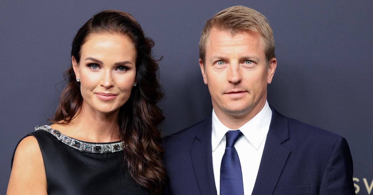 Kimi Räikkönen and wife Mutti attend the 'No Time to Die' premiere.