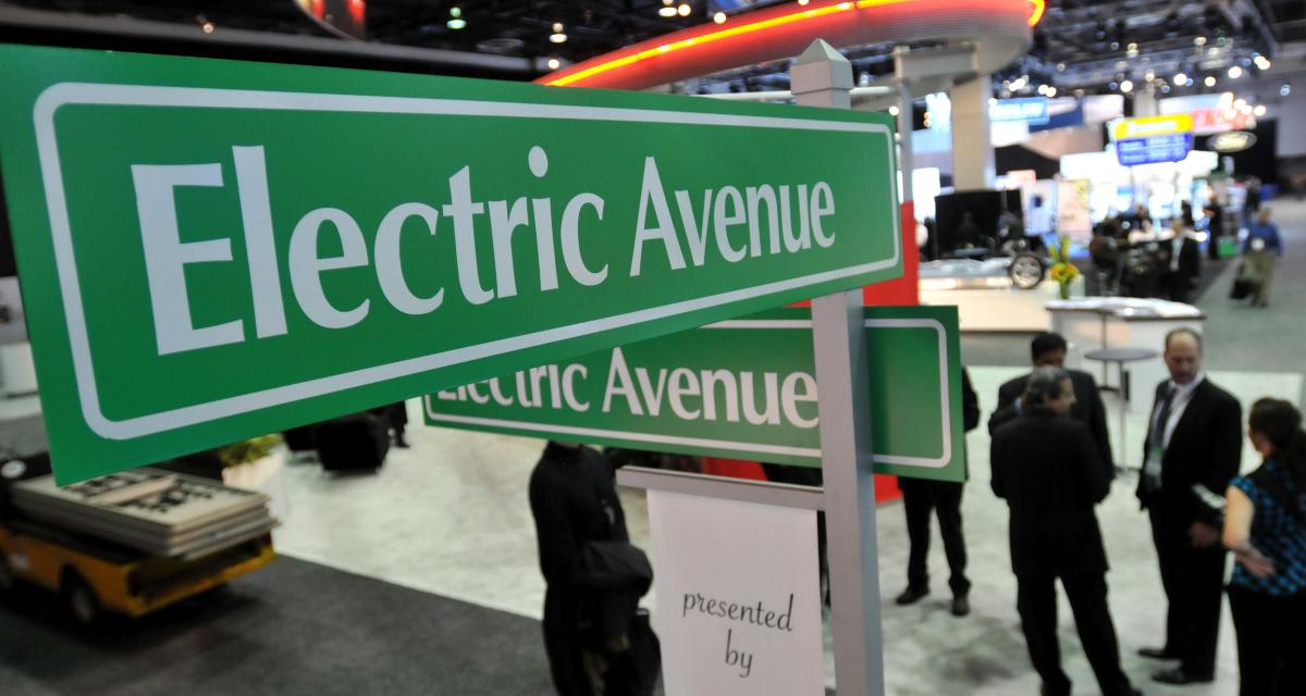 Electric Avenue sign on display