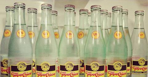 Bottles of Topo Chico mineral water