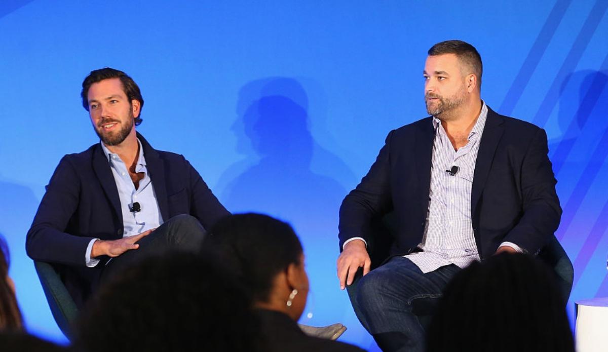 Lukas Derksen and Todd Allen speaking on a panel during 2016 Advertising Week New York.