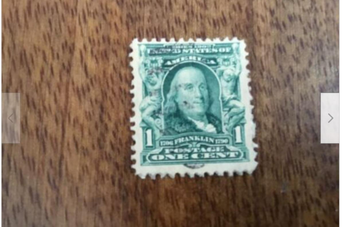 Ben Franklin stamp listed on eBay for $4,500. 