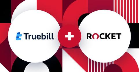 Truebill and Rocket logos in a graphic