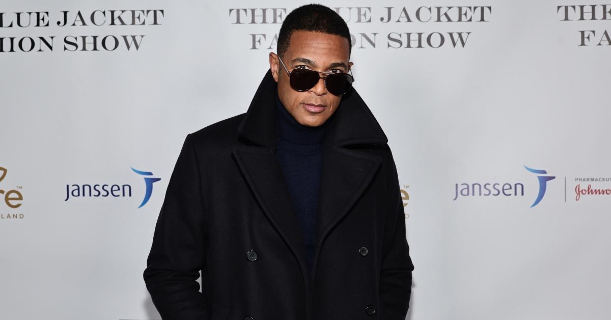 Don Lemon wears at black coat to the Seventh Annual Blue Jacket Fashion Show at Moonlight Studios.