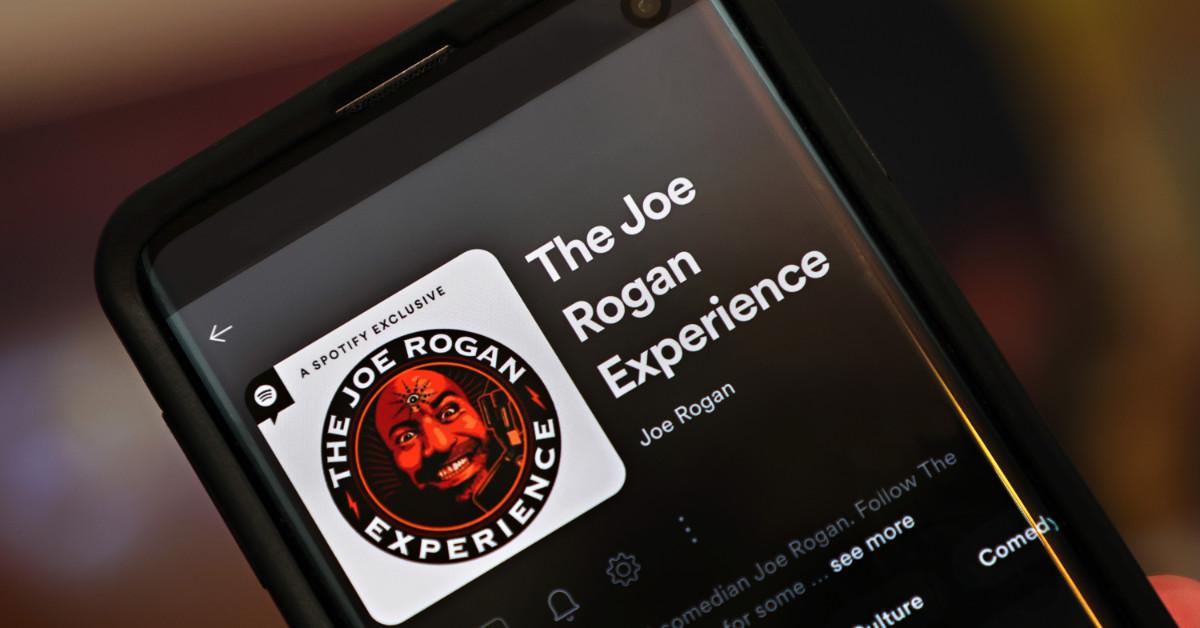  Cell phone playing The Joe Rogan Experience