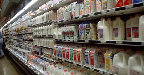 Milk at a grocery store