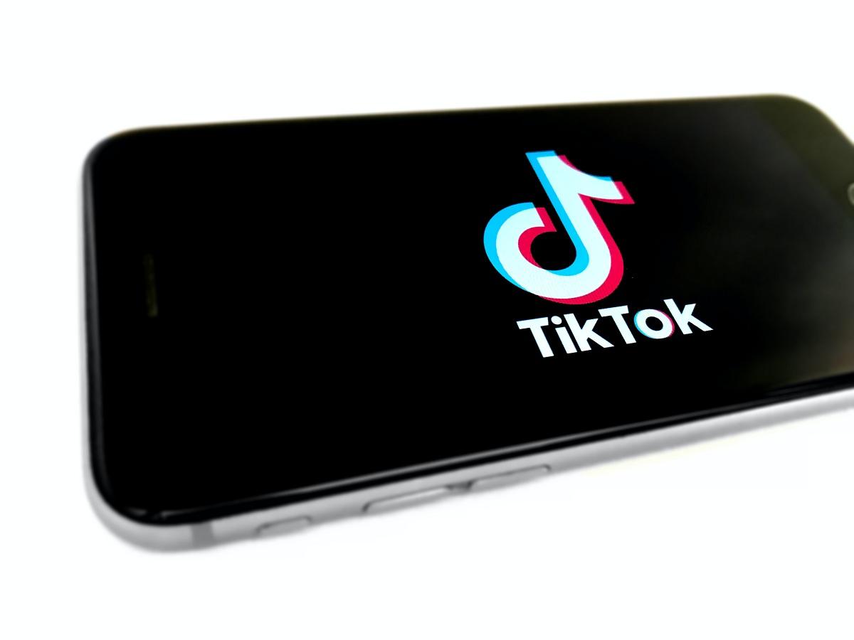 Smartphone displaying TikTok logo 