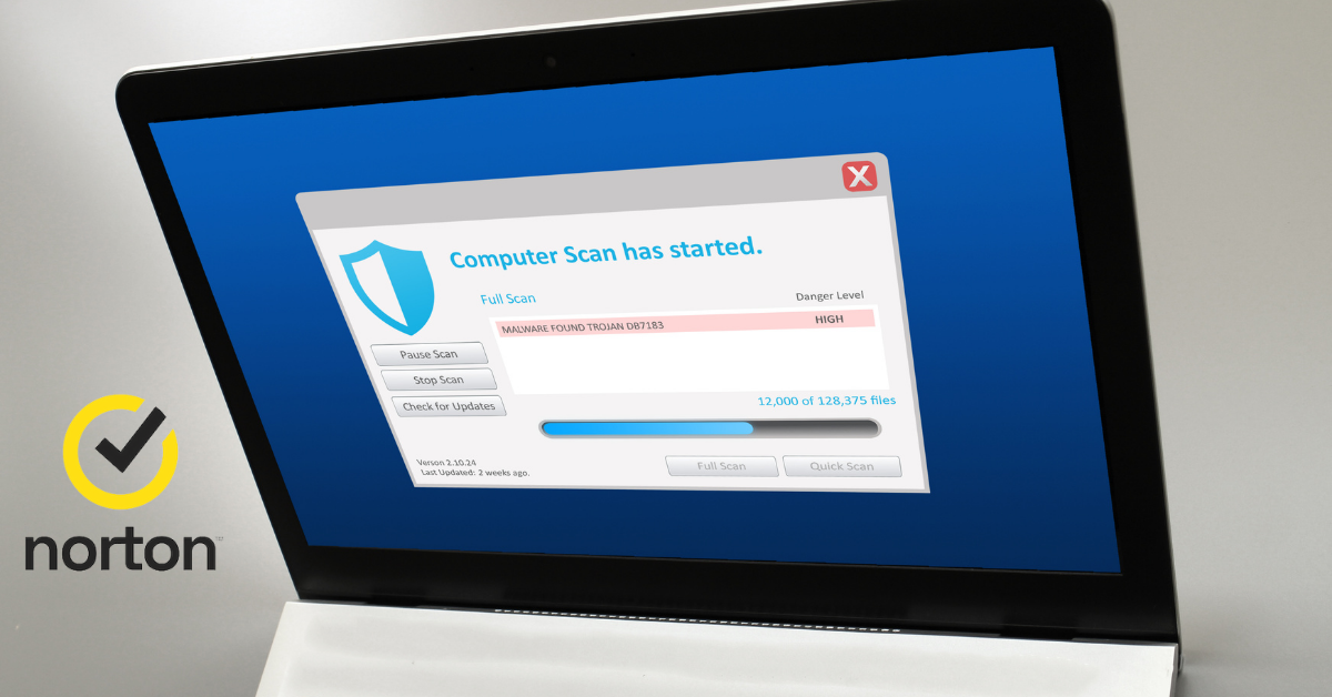 Norton software on a computer screen