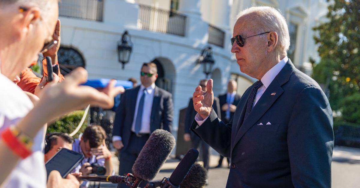 Biden discussing 9mm weapons outside of White House